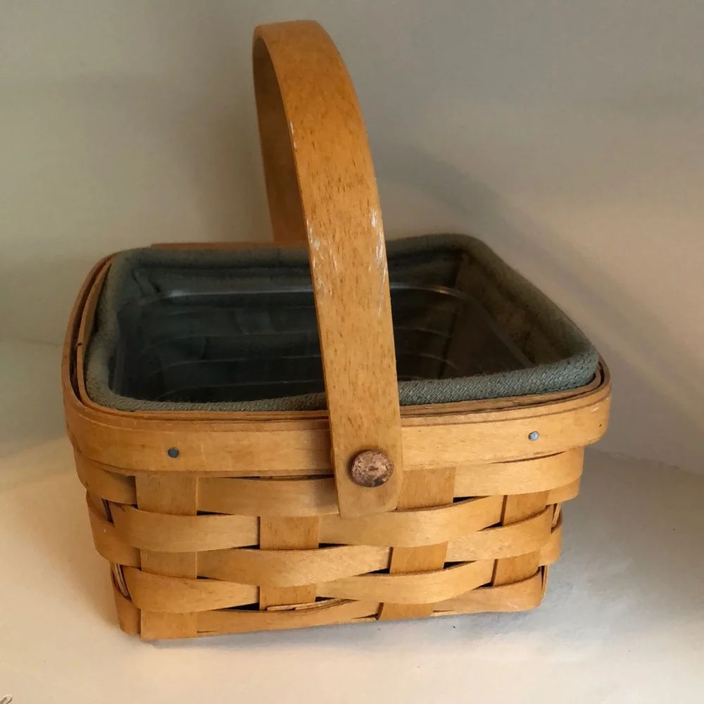 Retired Longaberger basket with 2 liners & hard protector